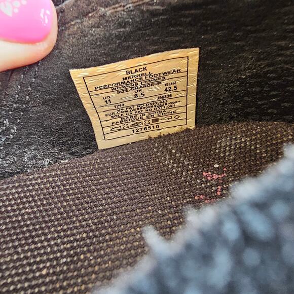 Merrell Avesso Women Round Toe Leather Suede Slip‎ On Ballet Flats Size 11 Black - Picture 4 of 5